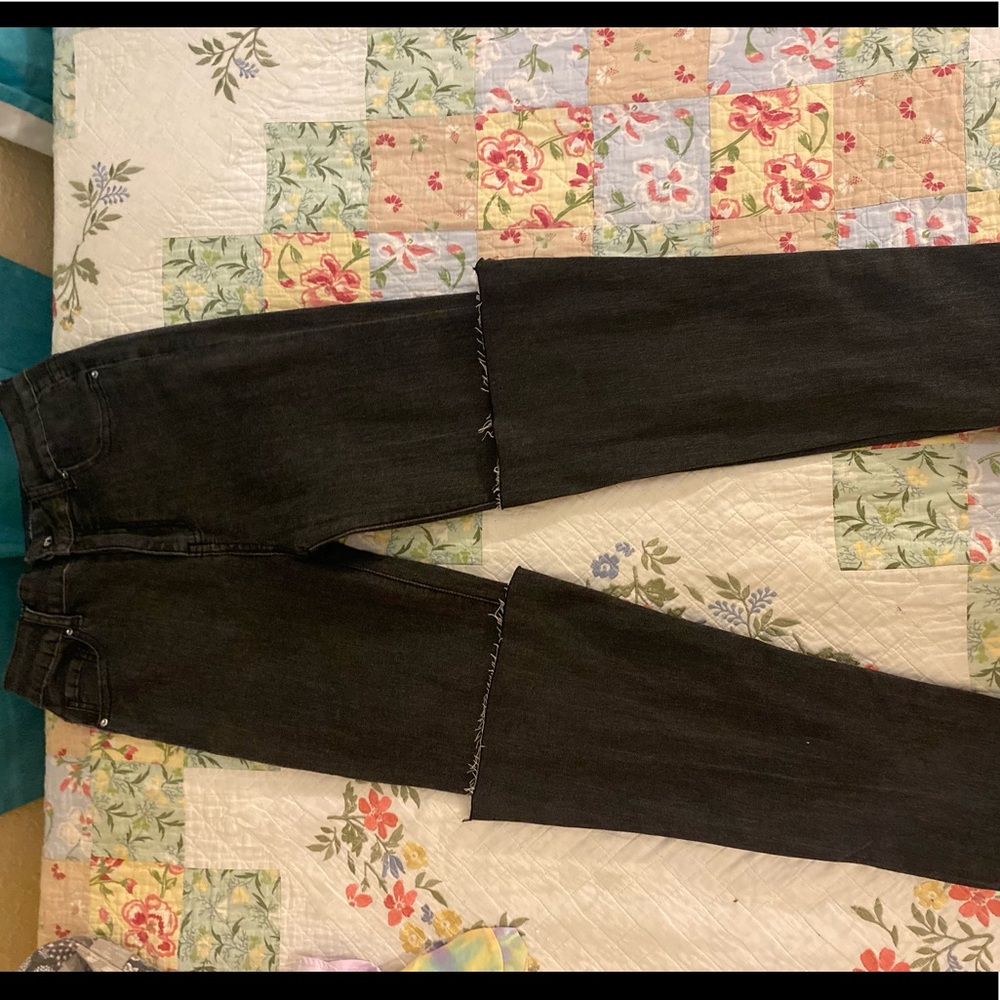 Black stack pants